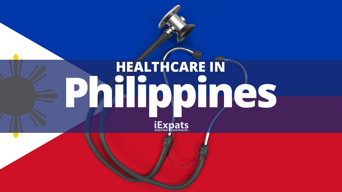 Healthcare in The Philippines with stethoscope on the Philippines flag