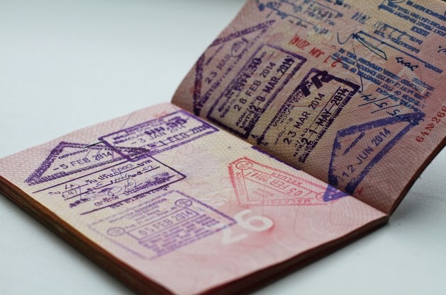 UK passport with Visa stamps