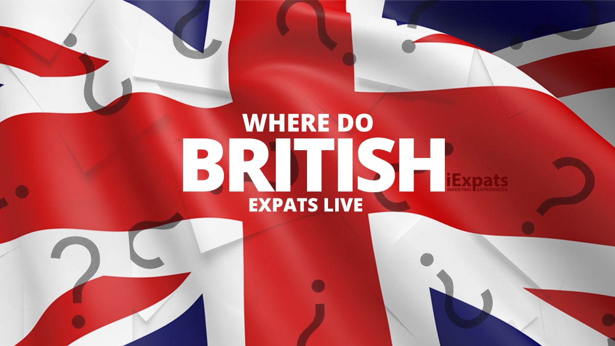 Where Do British Expats Live written on the UK flag
