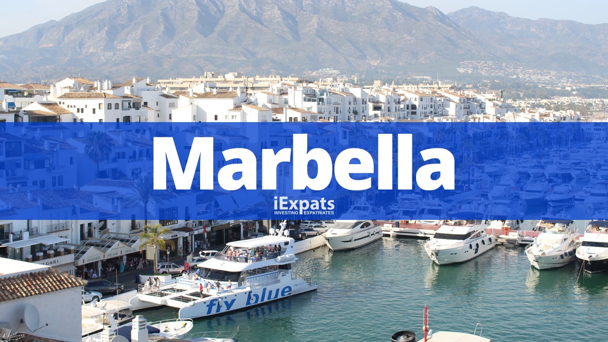 Marbella marina and mountains