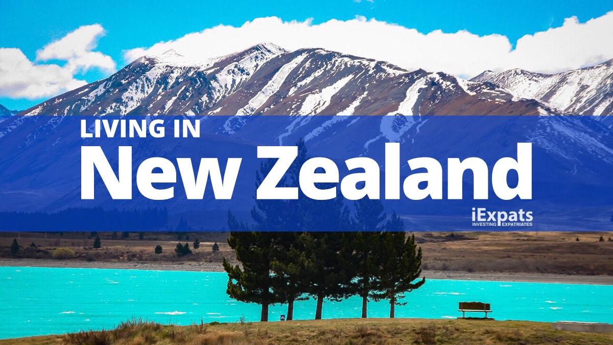 Living in New Zealand title with Lake Tekapo image