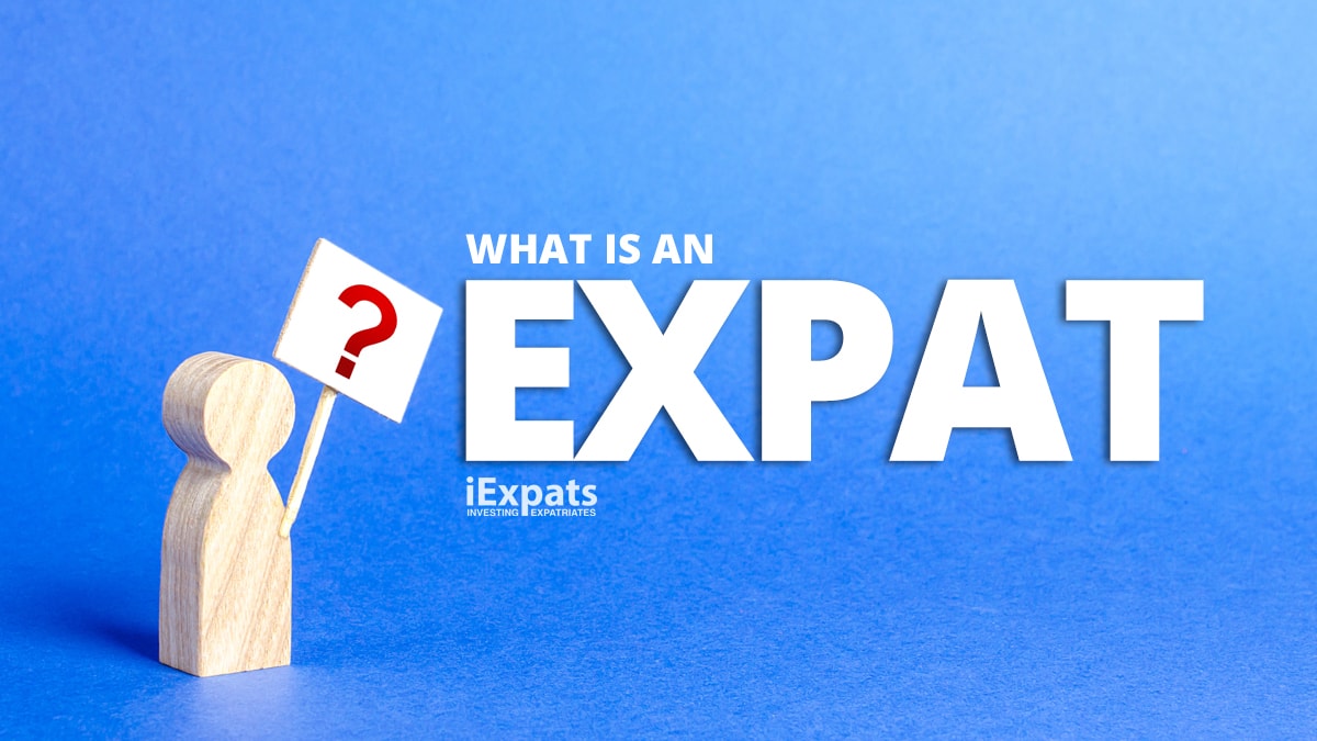 What Is An Expat and a figure holding a question mark sign