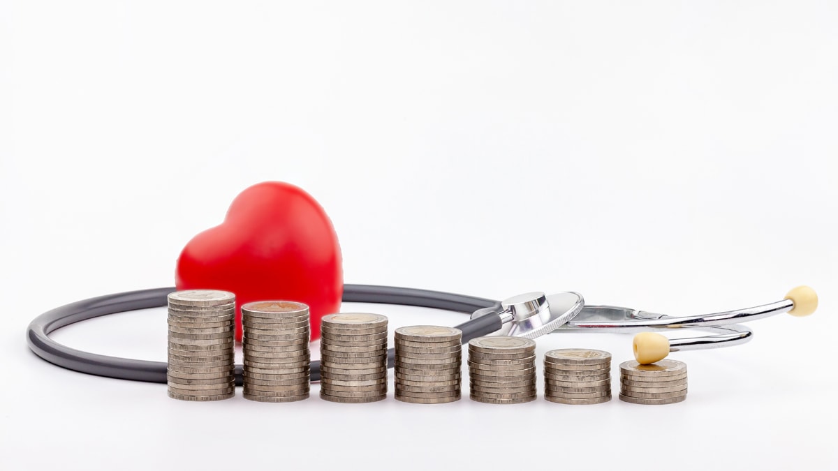 Doctors stethoscope and pension savings