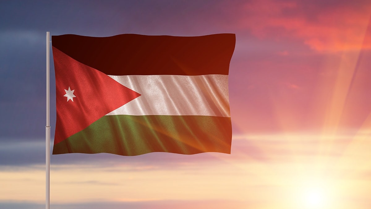 Jordan Flag at sunset