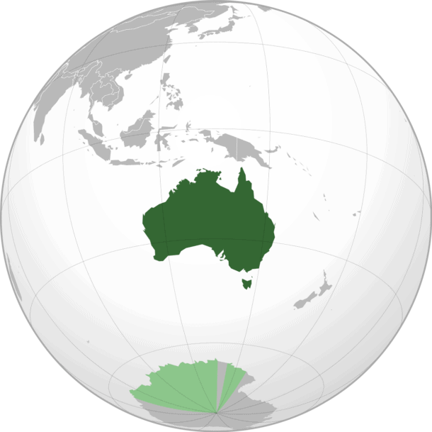 Australia location on the map