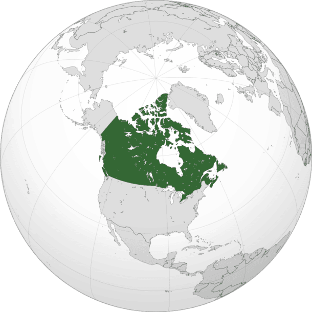 Canada Location on the Globe