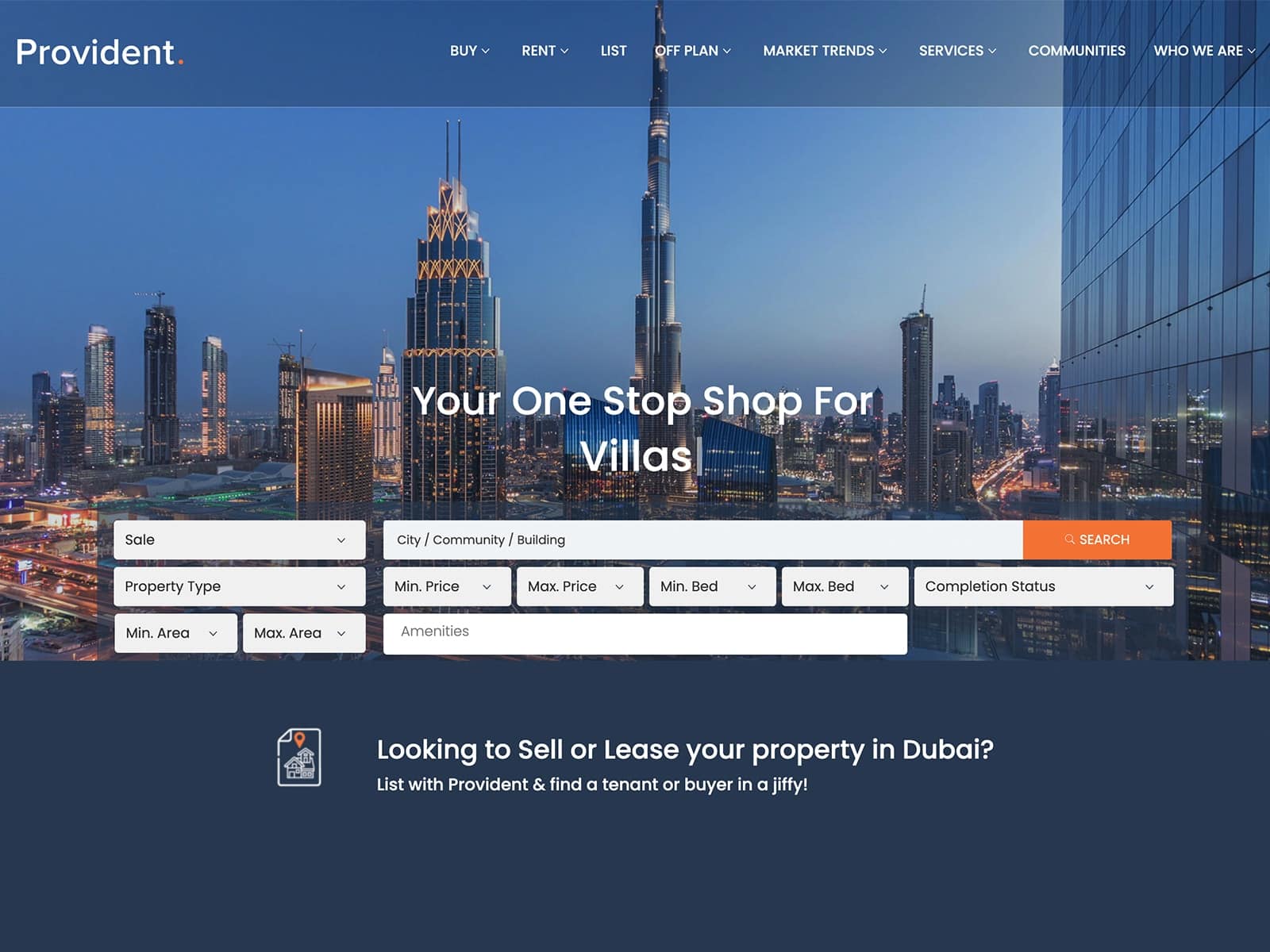 Provident Real Estate website
