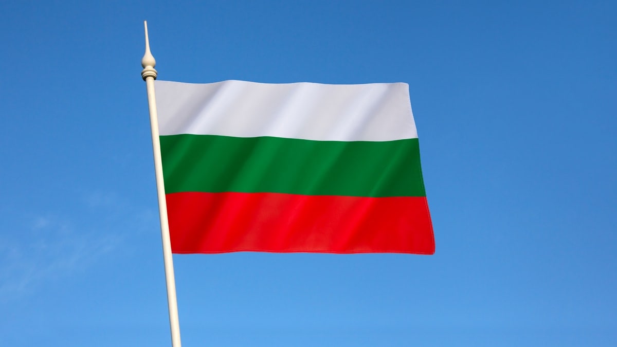 Bulgaria flag in the blue sky
