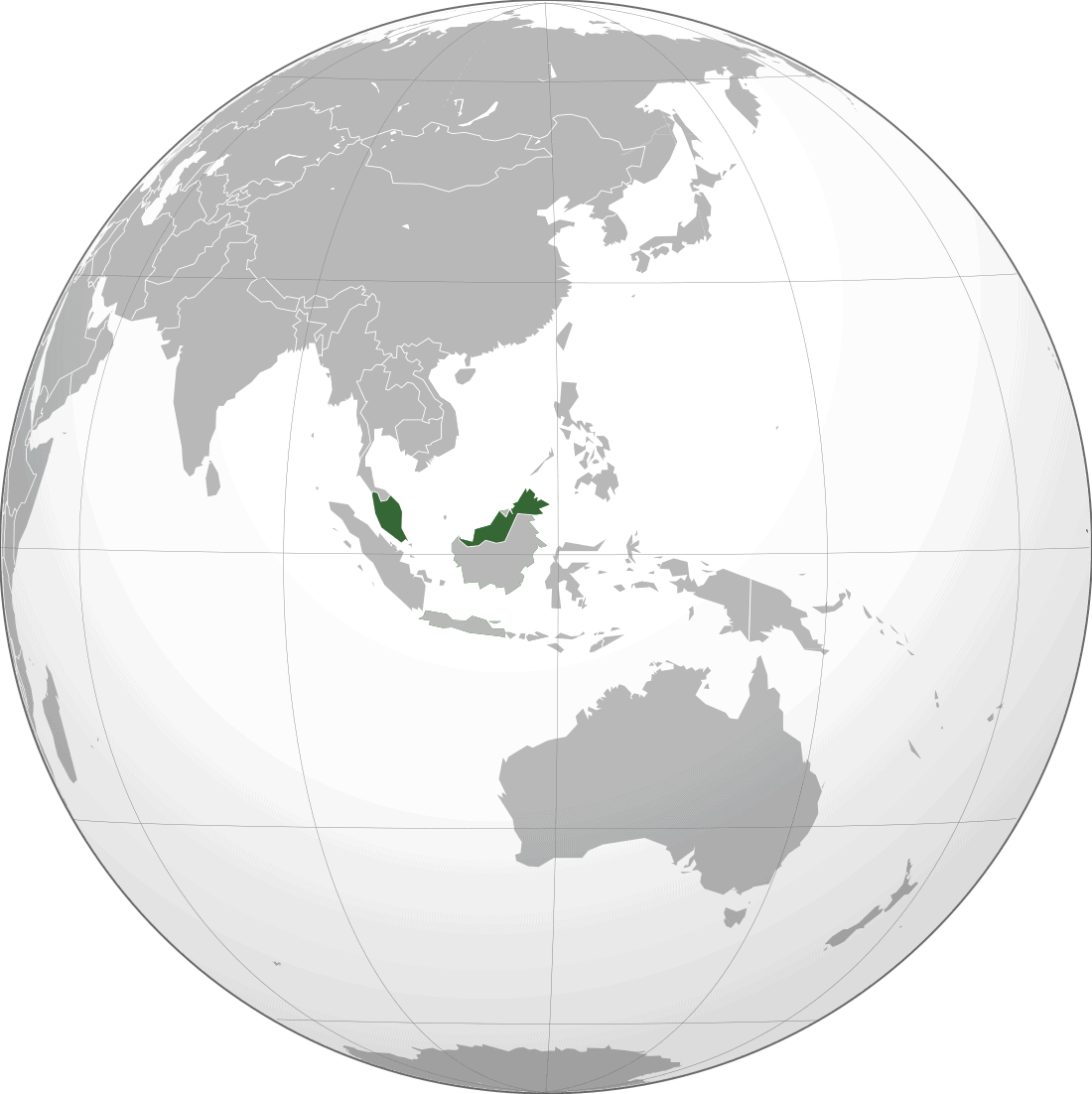 Malaysia location on the globe