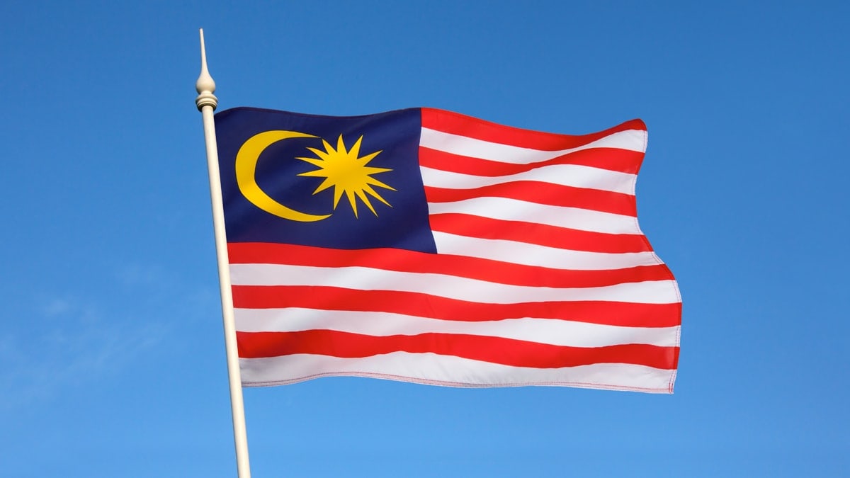 Malaysia Flag in blue sky